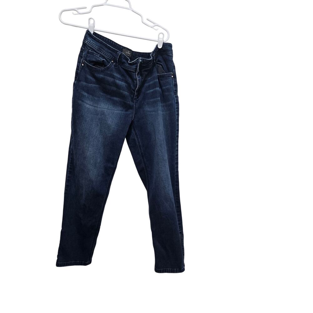 Chico’s So Slimming Ankle Zip Jeans Women’s 2 Dark Wash Stretch (US 12 Approx)